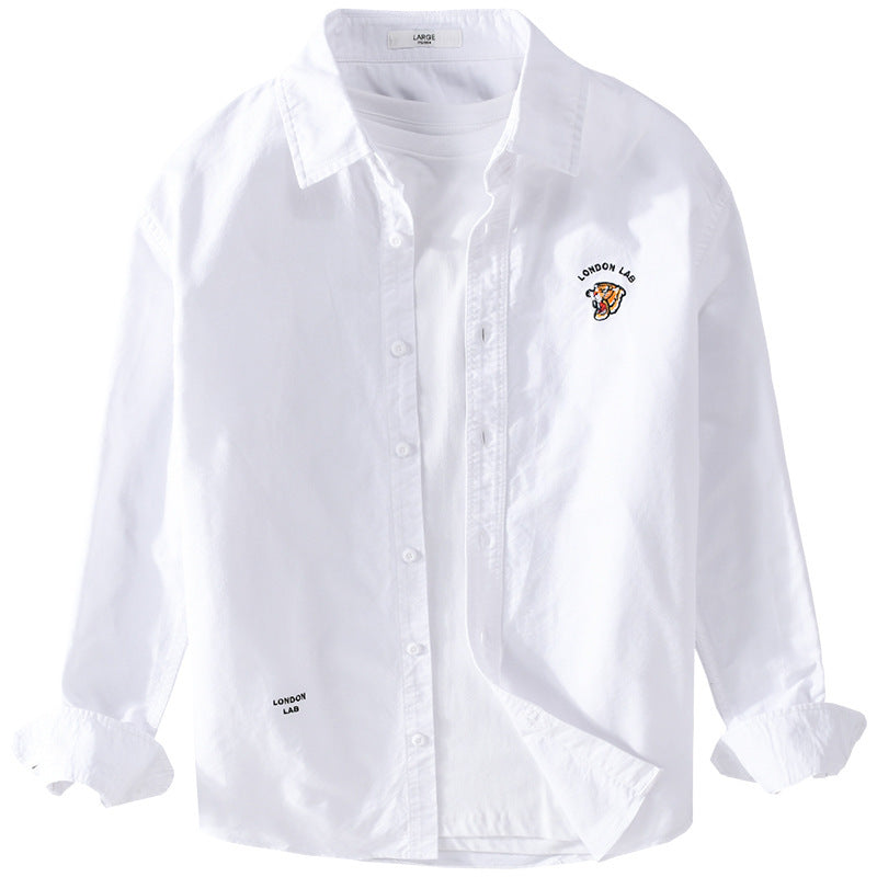 Herren Leichtes Baumwoll-Overshirt im Layering-Look mit Logostickerei und Kentkragen Nord Taschen