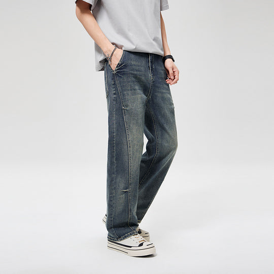 Herren Weite Baggy-Jeans mit markanten Teilungsnähten, hohem Komfortbund & Utility-Taschen Nord Taschen