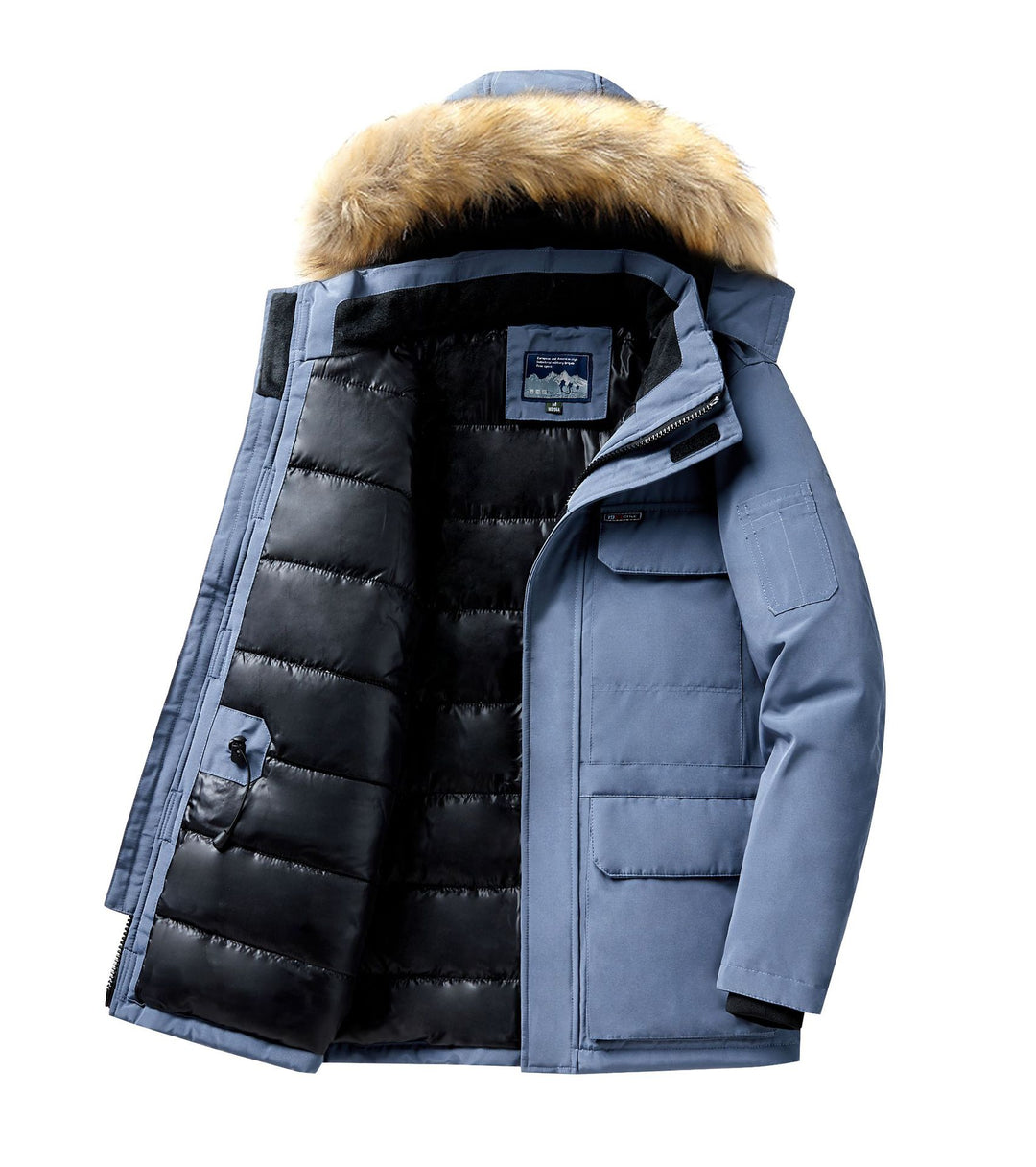 Herren Expedition-Parka mit abnehmbarer Kapuze und Kunstfellbesatz Nord Taschen