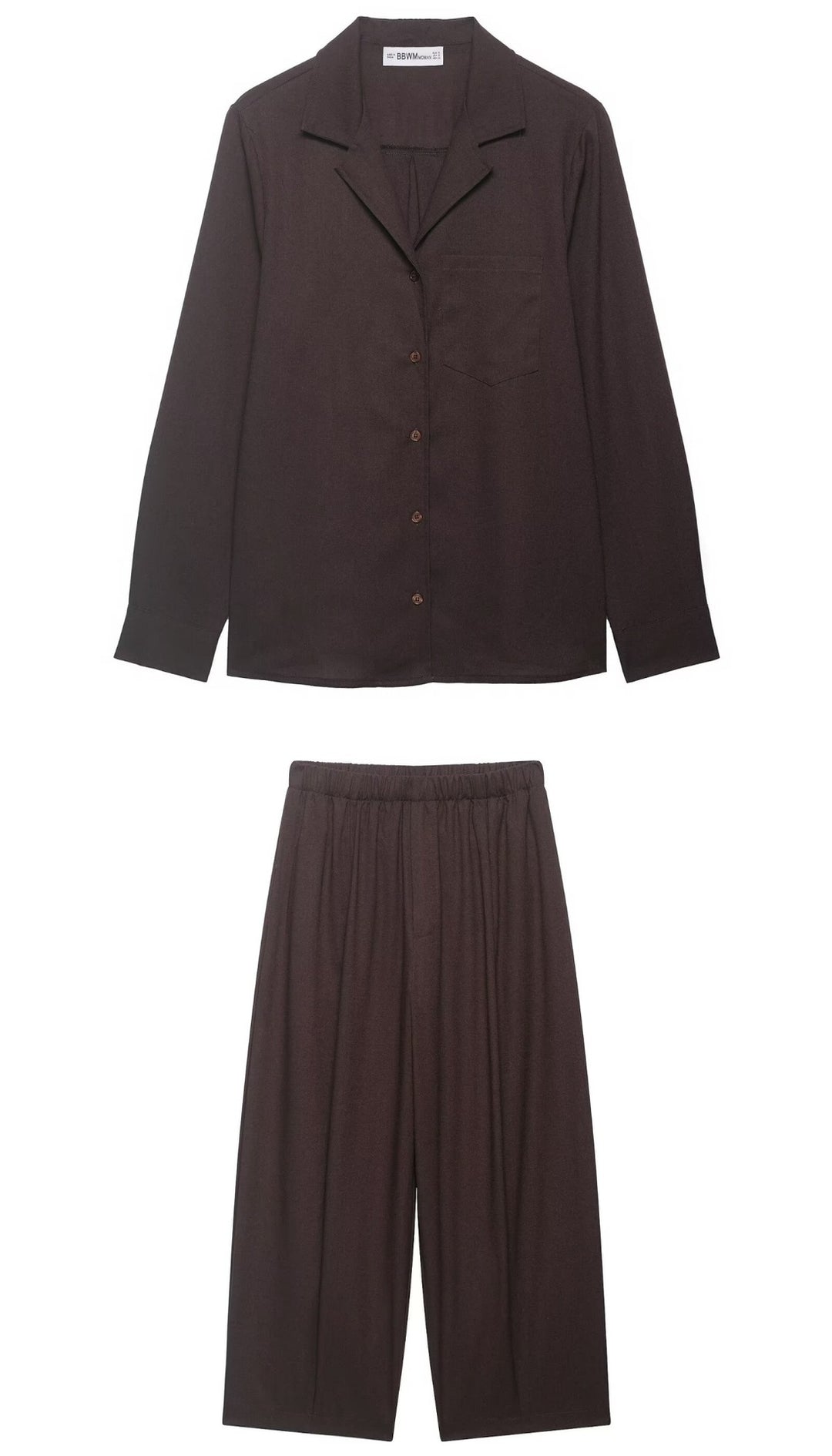 Damen Zweiteiliges Lounge‑Set mit Hemdoberteil und weiter Culotte mit Elastikbund Nord Taschen