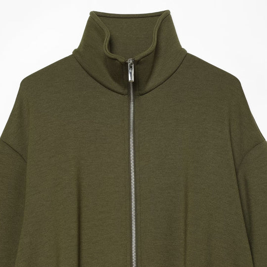 Damen Cropped Sweatjacke mit hohem Funnelkragen, durchgehendem Reißverschluss und tailliertem Saum Nord Taschen