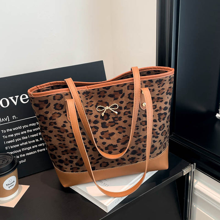 Damen Shopper-Tasche mit elegantem Leopardenmuster und praktischen Tragegriffen Nord Taschen