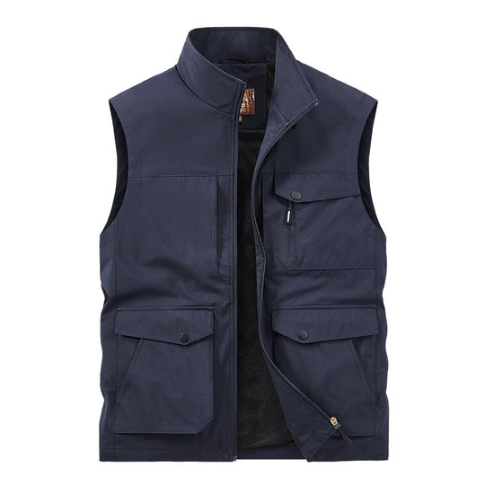 Herren Outdoor-Utilityweste mit Multitaschen, Reißverschluss und Meshfutter Nord Taschen