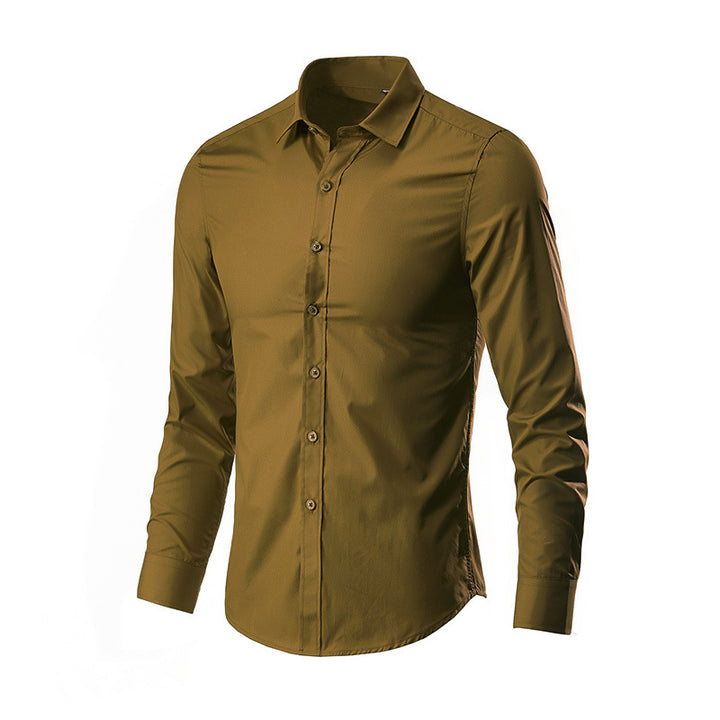 Herren Slim-Fit Businesshemd aus Stretch-Baumwollmix mit Kentkragen Nord Taschen