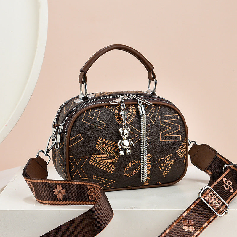 Damen Umhängetasche mit floralem Muster und robustem Tragegurt Nord Taschen
