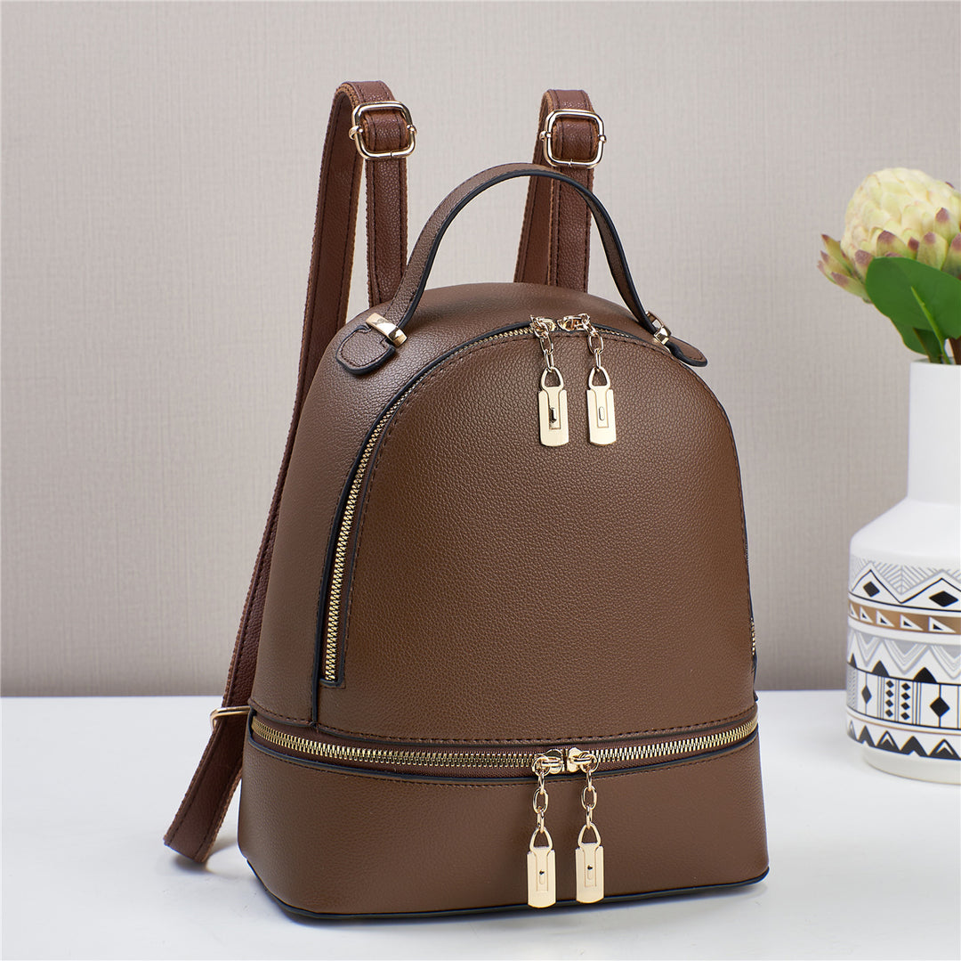 Damen Rucksackhandtasche mit elegantem Doppelreißverschluss Nord Taschen
