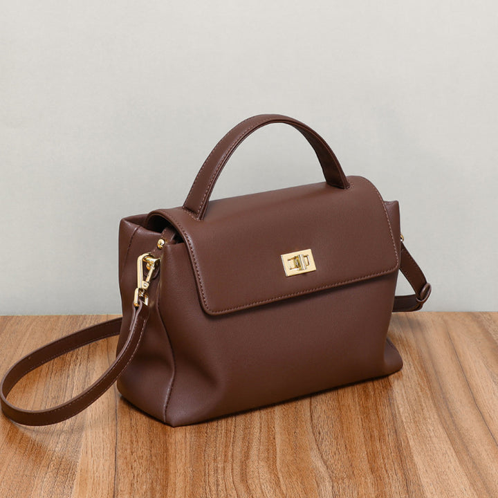 Damen Henkeltasche mit hochwertigem Kunstleder und elegantem Klappverschluss Nord Taschen