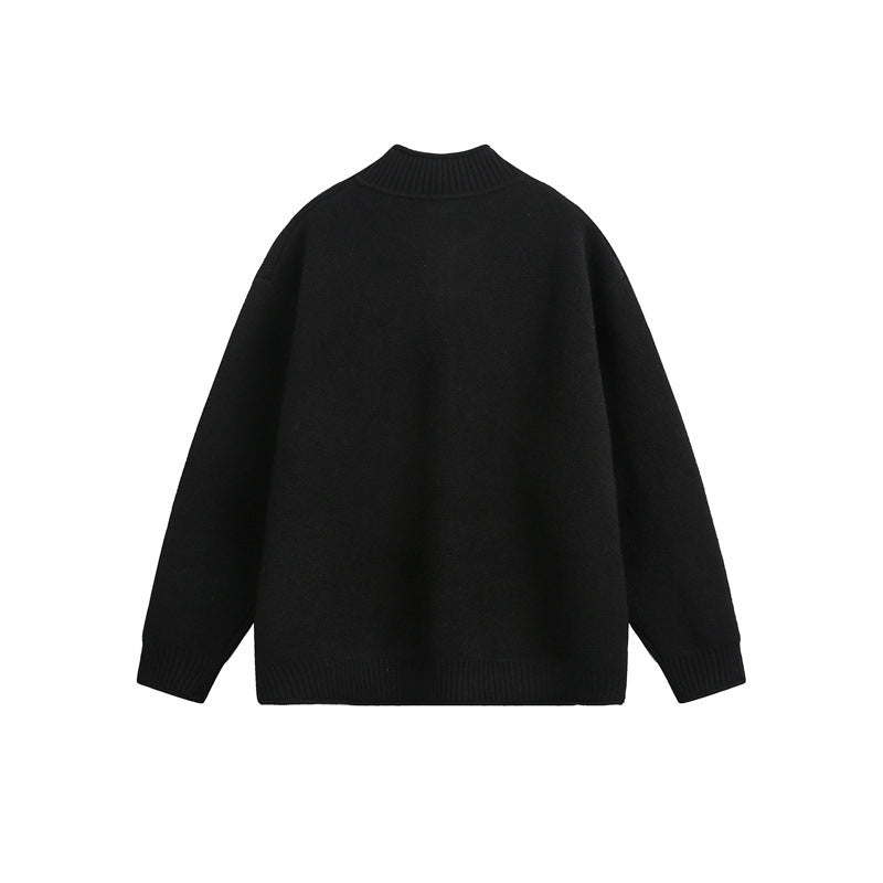 Unisex Strick-Zipjacke mit hohem Rippkragen und Oversize‑Schnitt Nord Taschen