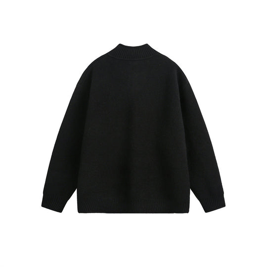 Unisex Strick-Zipjacke mit hohem Rippkragen und Oversize‑Schnitt Nord Taschen