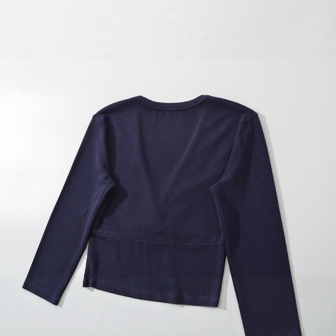 Damen Wickelshirt mit V-Ausschnitt und taillierter Teilungsnaht Nord Taschen