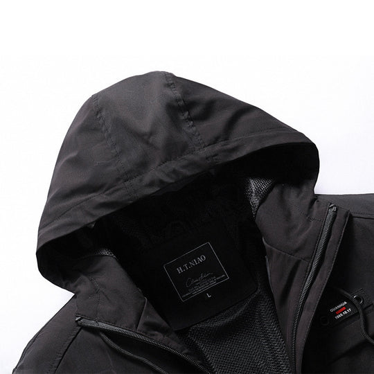 Herren Softshell-Jacke mit Kapuze, winddichtem Außenmaterial und atmungsaktivem Meshfutter Nord Taschen