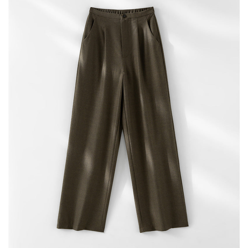 Damen Weite High-Waist-Hose mit Bundfalten, elastischem Rückenteil und seitlichen Eingrifftaschen Nord Taschen