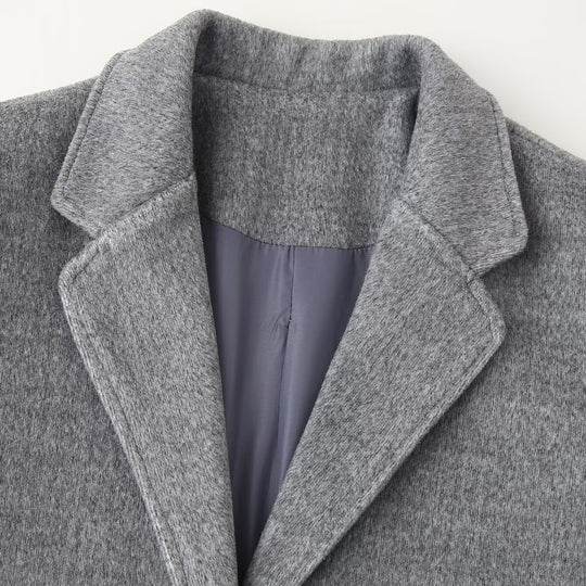 Damen Kurzblazer-Mantel aus Wollmix mit Reverskragen, Zwei-Knopf‑Verschluss und aufgesetzten Taschen Nord Taschen