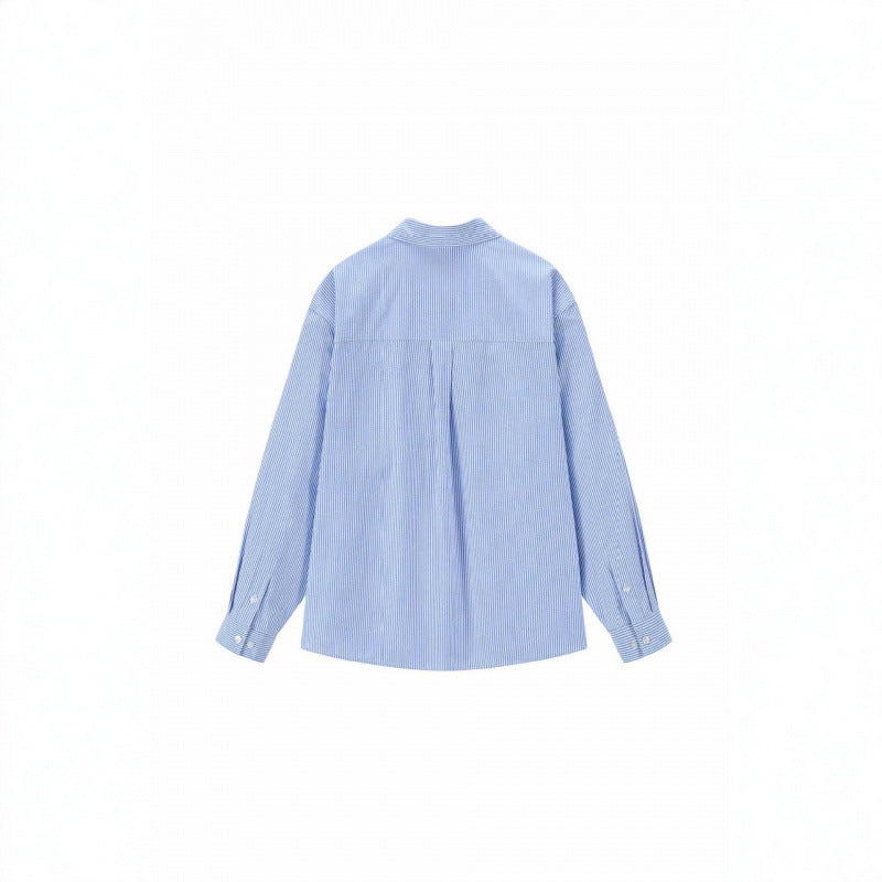 Damen Oversize-Casual-Hemd mit feinem Nadelstreifen und dekorativer Schleifen-Applikation Nord Taschen