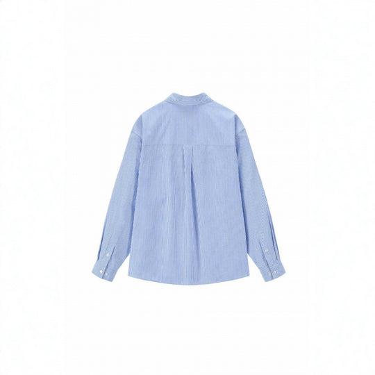 Damen Oversize-Casual-Hemd mit feinem Nadelstreifen und dekorativer Schleifen-Applikation Nord Taschen