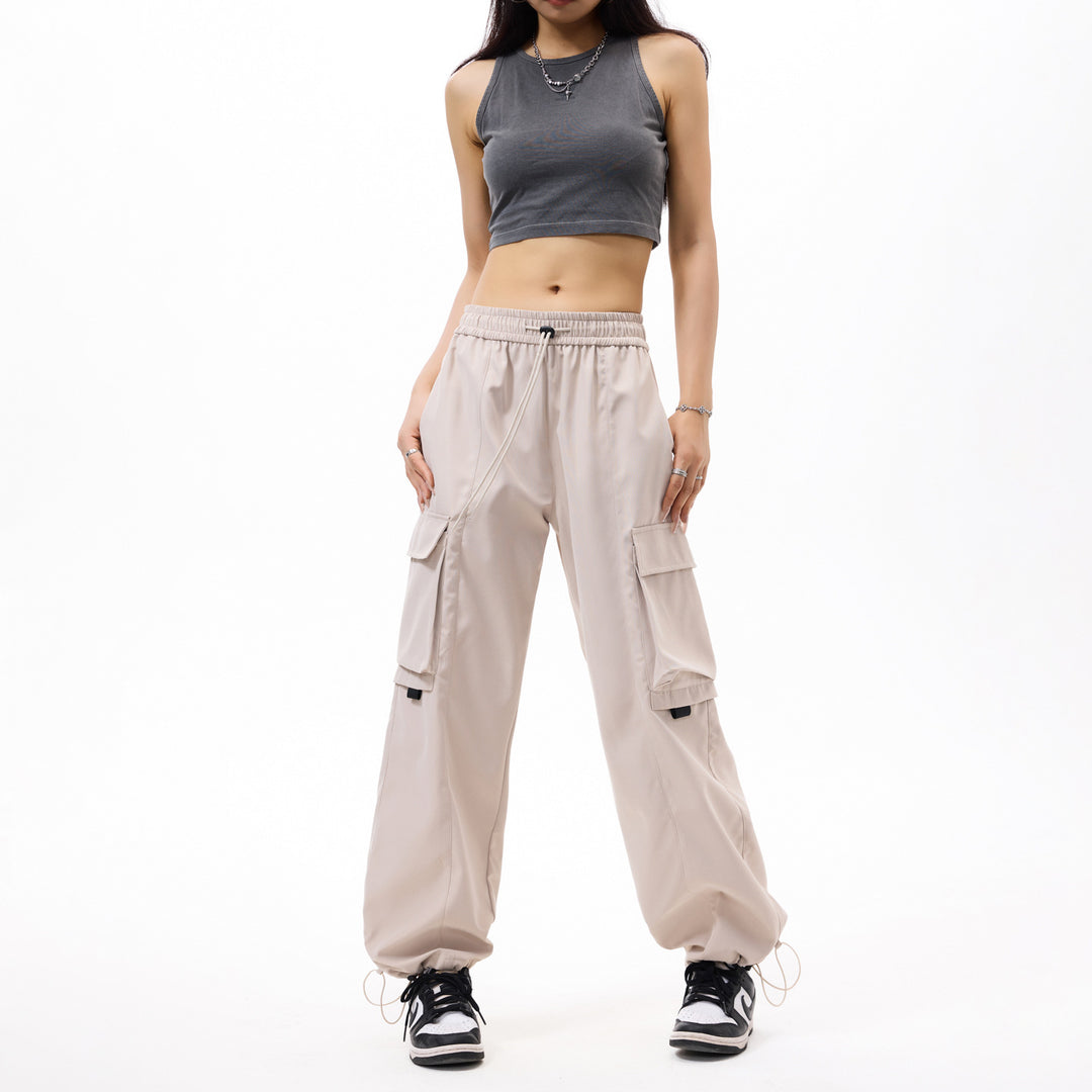 Herren weite Utility‑Cargohose im Baggy‑Cut mit Tunnelzugbund, großen Klappentaschen und verstellbarem Beinabschluss Nord Taschen