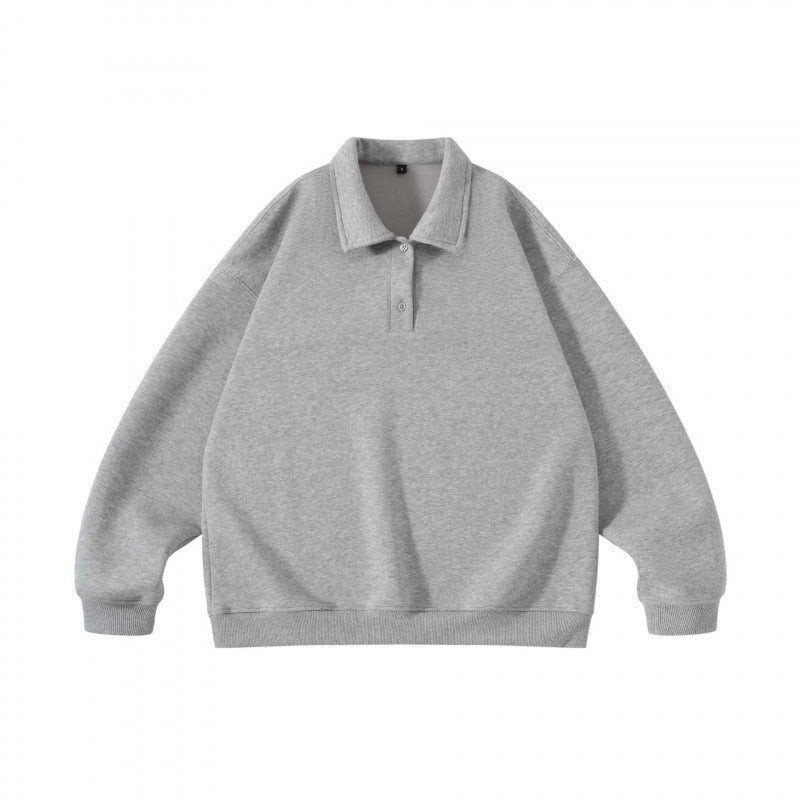 Unisex Oversize-Polo-Sweatshirt mit Henley-Knopfleiste und geripptem Saum Nord Taschen