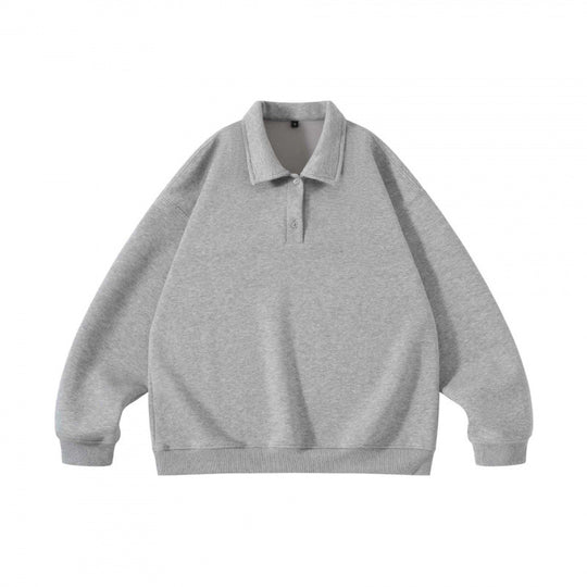 Unisex Oversize-Polo-Sweatshirt mit Henley-Knopfleiste und geripptem Saum Nord Taschen
