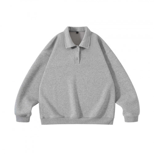 Unisex Oversize-Polo-Sweatshirt mit Henley-Knopfleiste und geripptem Saum Nord Taschen