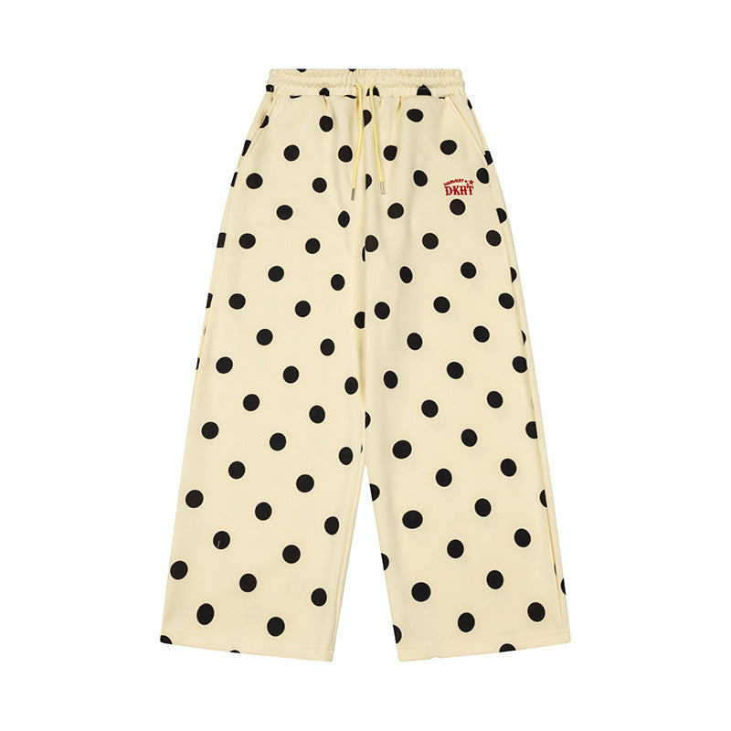 Damen Weite Culotte-Loungehose aus French-Terry mit Komfortbund und Tupfenmuster Nord Taschen