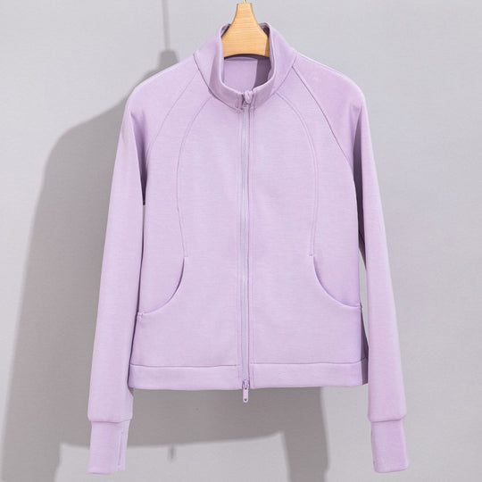 Damen Performance-Trainingsjacke mit Stehkragen und Daumenloch Nord Taschen