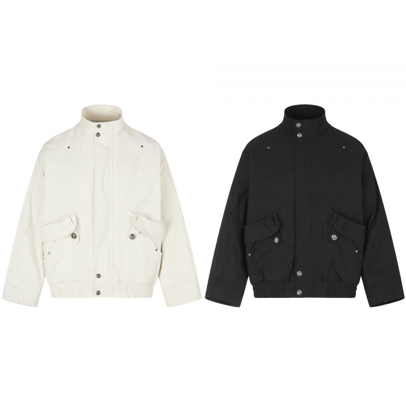 Unisex Kurzblouson im Boxy‑Cut mit Stehkragen, Pattentaschen und elastischem Saum Nord Taschen