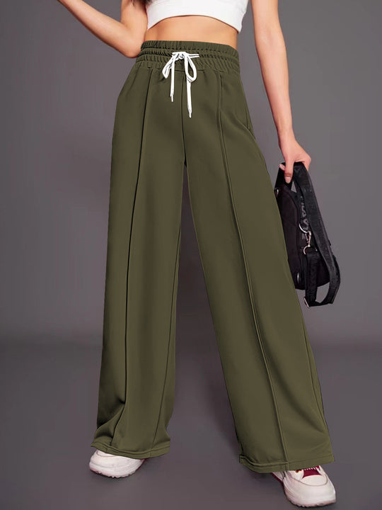Damen Lässige weite Sweatpants mit verstellbarem Bund Nord Taschen