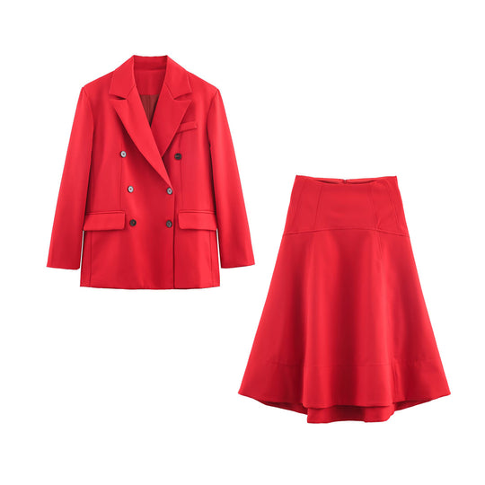 Damen Ausgestellter Midirock mit hoher Taille und Teilungsnähten Nord Taschen