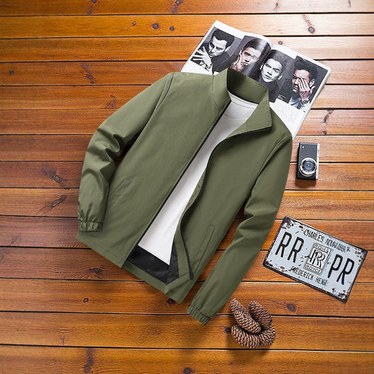 Herren Leichte Windbreaker‑Übergangsjacke mit Stehkragen, elastischen Bündchen und verdecktem Reißverschluss Nord Taschen