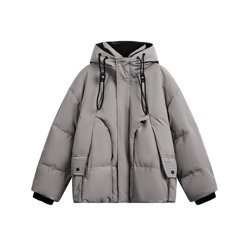 Herren Wattierte Steppjacke mit Kapuze und Tunnelzug Nord Taschen