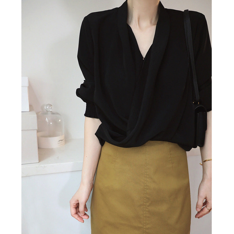 Damen Elegante Wickelbluse Nord Taschen