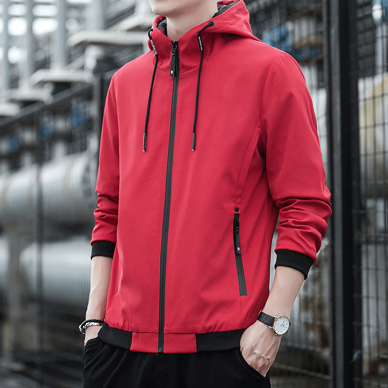 Herren Urbaner Softshell-Hoodie mit getapten Nähten, verstellbarer Kapuze und Zipper-Taschen Nord Taschen