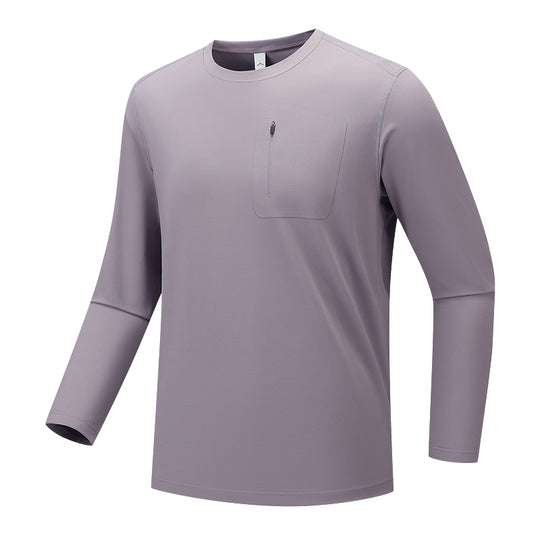 Herren Multifunktionales Langarm-Techshirt mit Brust-Reißverschlusstasche Nord Taschen