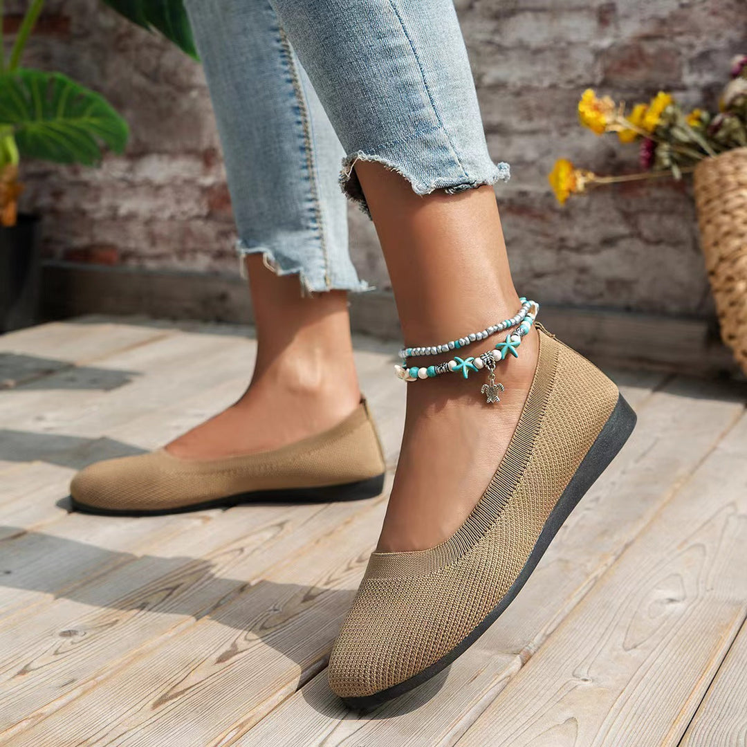Damen bequeme Ballerinas aus elastischem GewNord Taschene mit formschöner Sohle