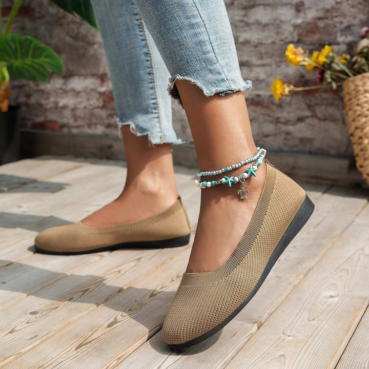 Damen bequeme Ballerinas aus elastischem GewNord Taschene mit formschöner Sohle
