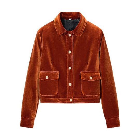 Damen Samtjacke mit Paillettenbesatz und taillierter Silhouette Nord Taschen