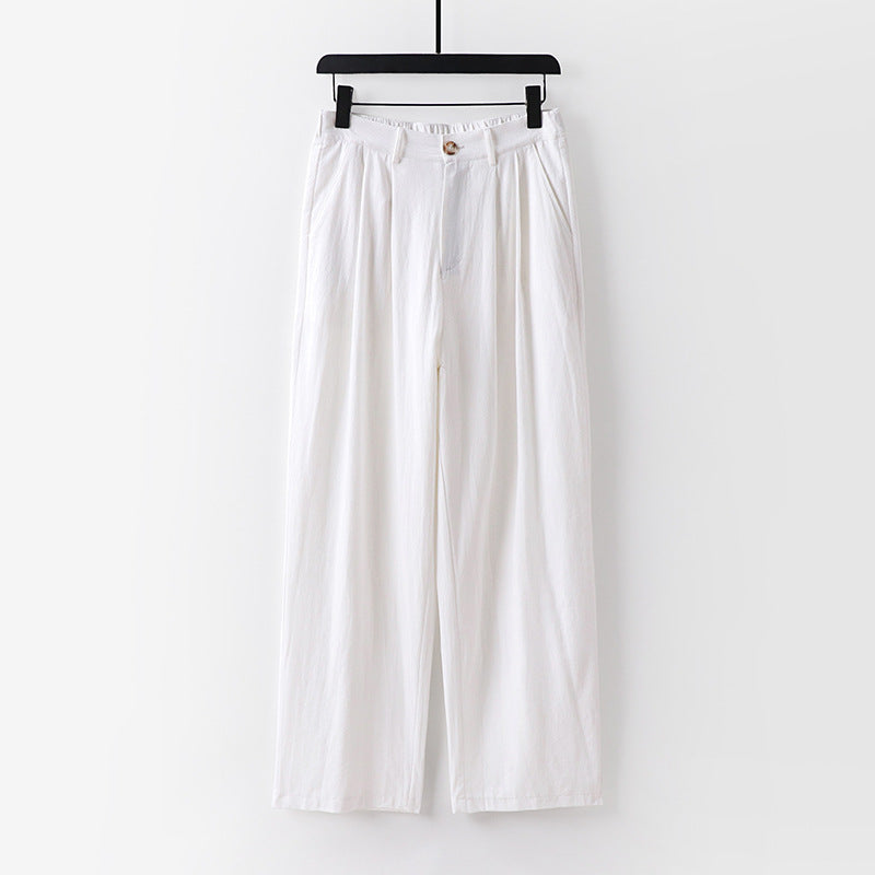 Damen weite Hose mit hoher Taille und Bundfalten Nord Taschen