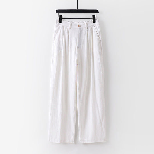 Damen weite Hose mit hoher Taille und Bundfalten Nord Taschen
