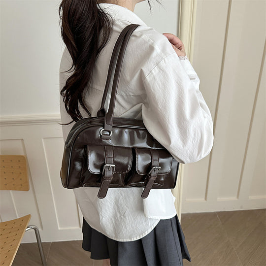 Damen elegante Handtasche mit praktischer Doppel-Riemen-Optik Nord Taschen