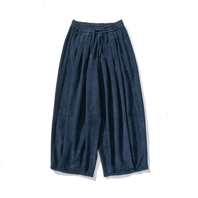 Herren Extraweite Cord-Ballonhose mit Falten, Tunnelzug und schwerem Fall Nord Taschen
