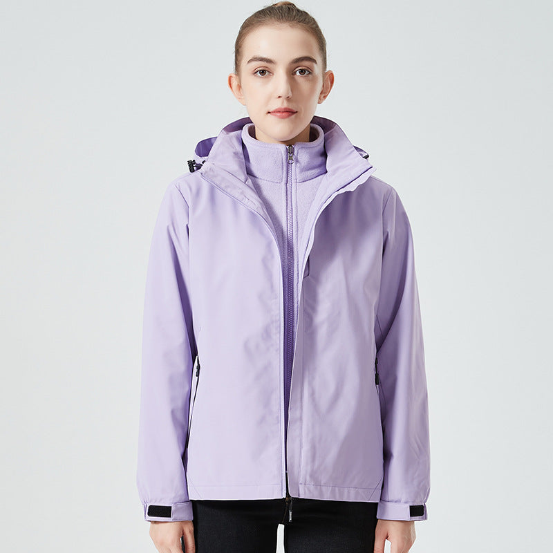 Damen leichte wasserabweisende Freizeit-Outdoorjacke mit verstellbarer Kapuze und verdecktem Reißverschluss Nord Taschen