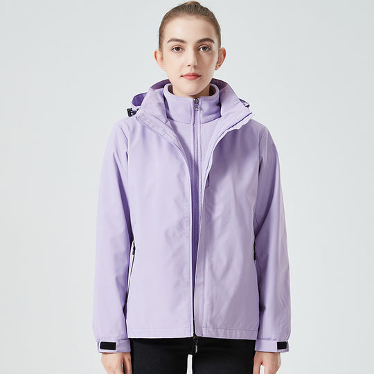 Damen leichte wasserabweisende Freizeit-Outdoorjacke mit verstellbarer Kapuze und verdecktem Reißverschluss Nord Taschen