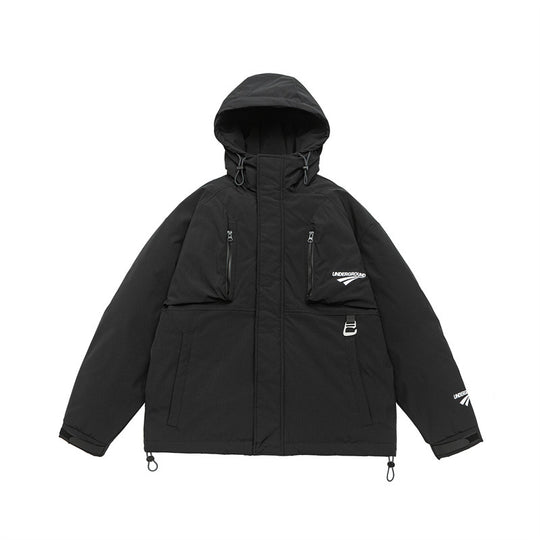 Unisex Technische wattierte Parka Jacke mit Kapuze und Reißverschluss-Brusttaschen Nord Taschen