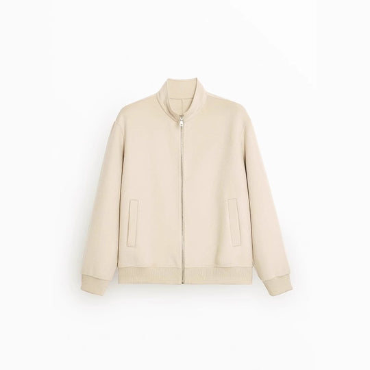Herren Reißverschluss-Wollblouson mit Stehkragen Nord Taschen