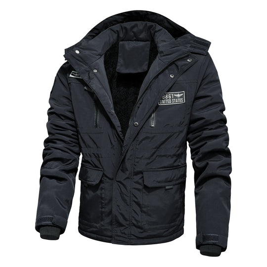 Herren wasserabweisender Utility-Parka mit Teddyfutter, Kapuze und Multifunktionstaschen Nord Taschen