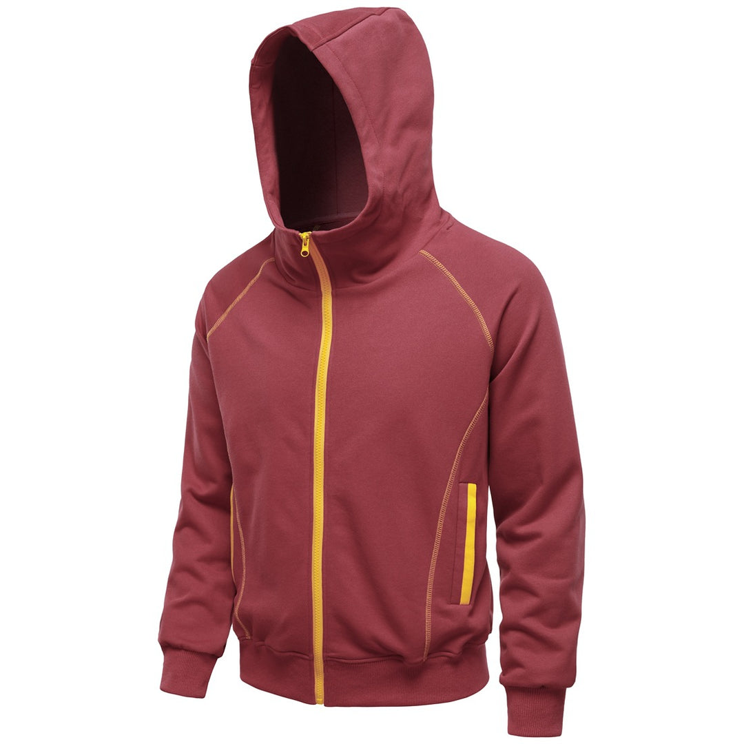 Herren Kapuzen-Zipjacke im sportlichen Raglanstil mit Kontrastnähten und gerippten Bündchen Nord Taschen