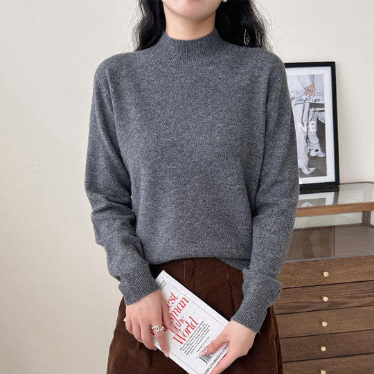Damen Feiner Feinstrick-Pullover mit kurzem Stehkragen und Kaschmir-Optik Nord Taschen