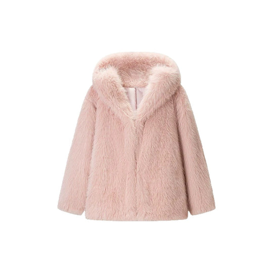 Damen Kurzgeschnittener Hochflor-Kunstpelz-Bolero mit voluminösem Schalkragen Nord Taschen