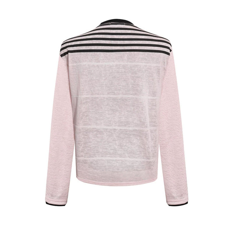 Damen Langarmshirt mit Statement-Print, Sportstreifen und strukturierter Slub-Optik Nord Taschen