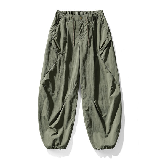 Herren Baggy-Cargohose mit asymmetrischen Eingriffstaschen, Tunnelzugbund und elastischen Knöchelabschlüssen Nord Taschen
